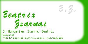 beatrix zsarnai business card